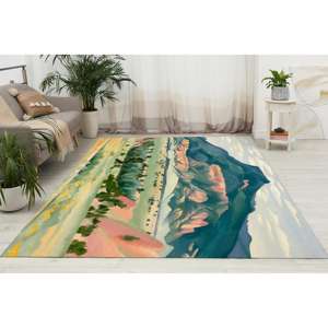 Georgia O'Keeffe <b>Rugs</b>, Nature Landscape <b>Rug</b>, Printed <b>Rug</b>, Famous Design,Nonwoven Thin <b>Rug</b> - Product Image 1