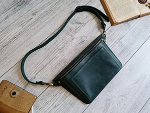 Hight Quality Leather Fanny Pack for Woman Handmade Belt Bag Men Green Waist <b>Cute</b> Bum Hip Personalized Gifts LWB-0070 - Product Image 2