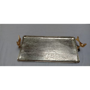 Plateau en métal en aluminium de qualité supérieure Table élégante Plateau de service décoratif Parfait pour la maison Hôtel Table à manger en vente supérieure - Product Image 3