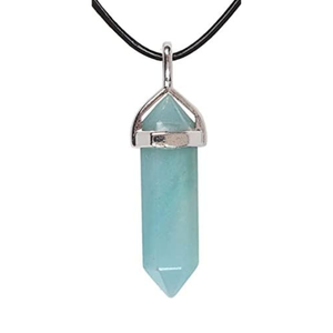 Collar con colgante de cristal de amazonita de alta calidad, accesorio de moda, tendencia, venta al por mayor, piedra semipreciosa tallada, estilo de amor artesanal - Product Image 1