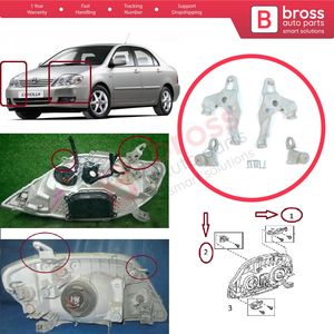 Juego de Soportes de Reparación para Faros Delanteros BHL534+BHL535, Lado Izquierdo y Derecho, para Corolla MK9 E120 E130 Fielder Allex Runx - Product Image 6