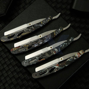 <b>Top</b> Selling Professional Barber Straight Edge Razor High Quality Stainless Steel Beard Shaving Knife Mens Grooming Barbering - Product Image 3