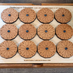 Jeu de logique en bois Dodecagon Dilemma pour les amateurs de puzzles, jeu de stratégie, collectionneurs, entraînement du cerveau et utilisation intellectuelle - Product Image 1