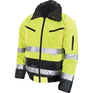 Yellow/Grey L Size High-Viz Pilot <b>Raincoat</b> for Enhanced Visibility - Product Image 1
