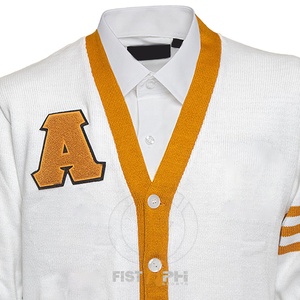 Alpha Fraternity <b>custom</b> greek letters Embroidered Men <b>Custom</b> Style Cardigan Sweater <b>custom</b> private logo comfortable cardigan - Product Image 6