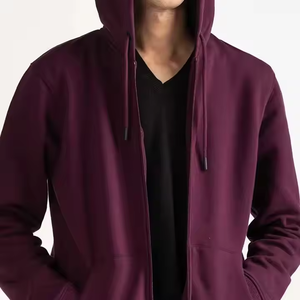 Men's Custom Full Face Zipper Hoodies Men's 100% Cotton Fleece Breathable Street Wear Hooded <b>Sweatshirt</b> - Product Image 1
