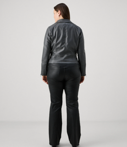 แจ็กเก็ตหนังสำหรับผู้หญิงแจ็กเก็ตหนังสไตล์สตรีทสำหรับฤดูหนาว - Product Image 2