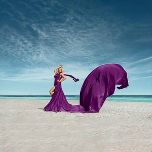 Nouvelle arrivée, robe longue sans manches de couleur bleu royal Santorini, nouvelle conception, robe longue fluide et volante pour femmes, pour séance photo - Product Image 5