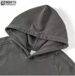 Conjunto Deportivo Personalizado de Talla Grande con Lavado Ácido, 100% Algodón, Sudadera Lisa Vintage para Hombre, Pantalones y Sudadera con Capucha, Conjunto Unisex de Invierno - Product Image 3