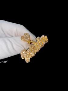 Collar con Colgante Personalizado en Letra Cursiva de Oro Sólido de 10K, con Dije de Corazón y Letra Personalizada, con Diamante Natural, Regalo Moderno - Product Image 6