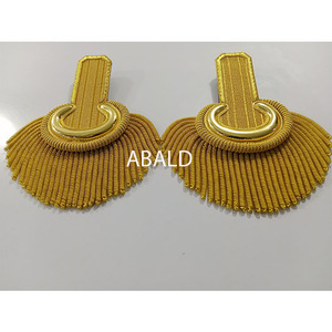top quality Epaulette Ceremonial bullion wire Shoulder Boards with bullion Fringe in golden color Backing with <b>Hook</b> for Hanging - Product Image 6