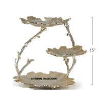 3-stöckiger Metall-Kuchenständer mit Kreativem Blatt- und Blumenform-Design Hochzeitstisch-Dekoration Kuchen-Dekorationszubehör
