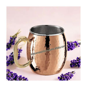 Top Vente Martelé En Acier Inoxydable Moscou Mule Tasses Cuivre Plaqué Avec Poignée Pour La Maison Hôtel Bar Restaurant Partie - Product Image 4