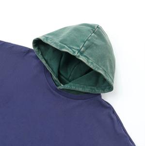 Nouveau Style personnalisé hommes mode à capuche Vintage Double couche à capuche poids lourd surdimensionné lavage à l'acide pull à capuche pour hommes - Product Image 3