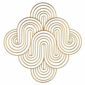 Décoration murale feuilles d'arbre en métal de haute qualité moderne luxe poli or rond pour maison jardin et salon mur restaurant - Product Image 4