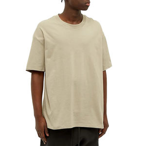 T-shirt en coton de haute qualité à épaules tombantes personnalisé en gros Streetwear surdimensionné t-shirts pour hommes vierges surdimensionnés à manches courtes col rond - Product Image 1