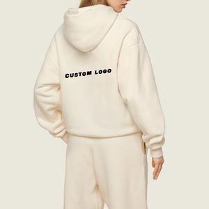 Chándal de Invierno con Capucha y Cordón Ajustable, Estilo Urbano, para Mujer, Talla Grande, 100% Algodón, con Logotipo Personalizado - Product Image 6