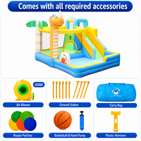 Château gonflable pour usage domestique avec toboggan et piscine à balles, tissu Oxford 420D+840D pour enfants, intérieur et extérieur