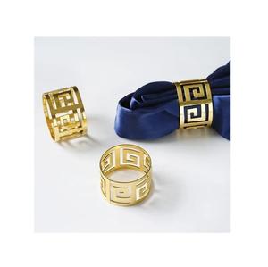 ห่วงรัดผ้าเช็ดปากโลหะรูปทรงสี่เหลี่ยม,ที่ใส่ผ้าเช็ดปากแฟนซีแบบแฮนด์เมดสำหรับตกแต่งบ้าน - Product Image 3