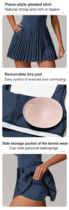 Женская теннисная юбка с внутренним карманом - Product Image 3
