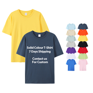 เสื้อยืดผ้าฝ้าย100% สำหรับผู้ชายเสื้อยืดพิมพ์ลายสีพื้นพิมพ์ลายแบบกำหนดเอง - Product Image 1