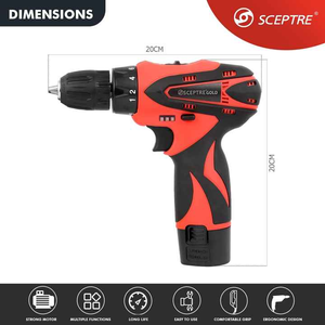 Perceuse sans fil 12V 1500mAh avec mandrin de 10mm légère et puissante pour bricolage à domicile et usage professionnel - Product Image 6