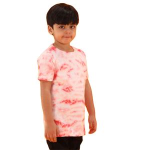 Camiseta de algodón puro tejido para niños, cuello redondo de longitud Regular, Media manga, color rosa, 100% - Product Image 4