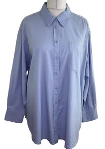 OEM azul puro algodón cuello camisa blusa tamaño manga larga mejor calidad al por mayor camisas para damas ODM - Product Image 6