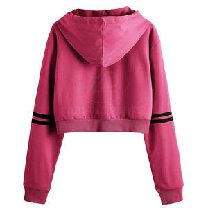 Coupe-vent fabriqué en usine pour femmes Crop Top Hoodies meilleure qualité coton fait femmes Crop Top Hoodies - Product Image 2