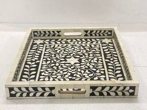 ถาดเสิร์ฟทำมือลายฝังกระดูก ดีไซน์ทันสมัย ปลอดภัยสำหรับเครื่องล้างจาน วัสดุเกรดสำหรับอาหาร พร้อมลวดลายดอกไม้สุดหรู เหมาะสำหรับตกแต่งห้องน้ำและบ้าน - Product Image 3