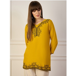 Elegantes Kurtis Cortos de Viscosa y Rayón con Hermosos Bordados, Ropa de Oficina y Atuendo Casual a Precio Competitivo - Product Image 1