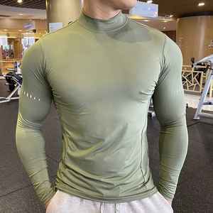 Camiseta de Compresión de Manga Larga para Hombre, 90% Poliéster, 10% Elastano, Secado Rápido, Transpirable, Ropa de Gimnasio - Product Image 1