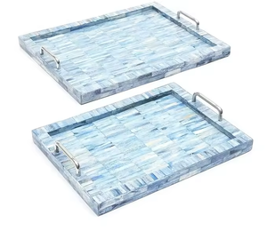 ถาดเสิร์ฟลายดอกไม้แฟนซีทันสมัย ดีไซน์สวยจาก Natural Craft  ตกแต่งด้วยกระดูกสีสันสวยงาม ทนทาน สามารถปรับแต่งสีได้ - Product Image 3