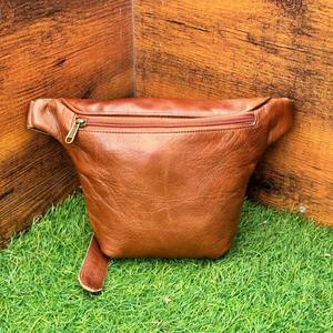 กระเป๋าคาดเอวหนังแท้ทำด้วยมือทำจากหนังแท้สำหรับเดินทางกระเป๋าคาดเอวปรับสายได้คุณภาพระดับพรีเมียมสำหรับทุกเพศ - Product Image 4