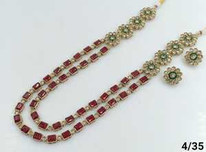 DERNIÈRE ANTIQUE TRADITIONNEL ET À LA MODE PLAQUÉ OR UNCUT AD FANCY LONG COLLIER BOUCLES D'OREILLES ENSEMBLE DE BIJOUX POUR FEMMES - Product Image 4