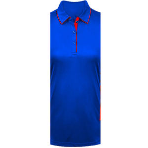 Chemise pour femme en coton respirant et écologique de style anglais à manches courtes avec logo personnalisé en relief sur le devant et tissage tricoté - Product Image 3