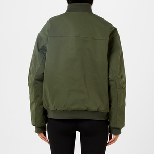 Chaqueta de bombardero cálida de invierno de manga larga para mujer personalizada OEM, relleno de algodón transpirable, gran oferta, venta al por mayor, tallas para adultos de punto estampado - Product Image 3