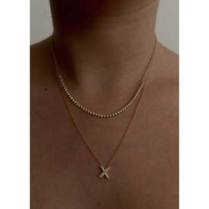 Collier en diamant Eternal Bond X bicolore pour un style élégant - Product Image 2