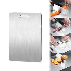 Tabla de cortar de acero inoxidable de cocina multiusos para cocina restaurante pizza tabla de cortar vegetales de artesanía hecha a mano - Product Image 3