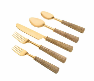 Nouvel ensemble de couverts en acier inoxydable doré de luxe, manche design, ensemble de couverts haut de gamme pour restaurant - Product Image 1