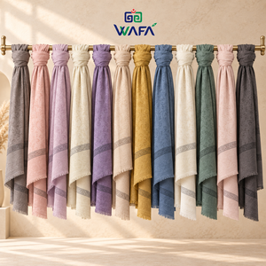 Wafa Premium Plain Dyed Jacquard <b>Chiffon</b> Shawl 70x190 Lightweight Soft Touch Muslim Women Hijab Traditional <b>Scarf</b> Daily Life - Product Image 6