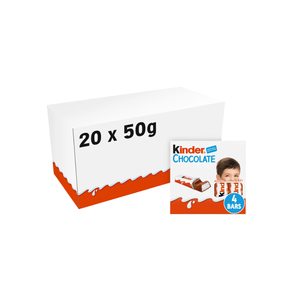 คินเดอร์ ช็อกโกแลต รีเอล แพ็ค 4 ชิ้น 50 กรัมต่อหนึ่งหน่วยบริโภค 12.5 กรัมต่อชิ้น 4 ชิ้นต่อแพ็ค 50 กรัม รวม 70 แคลอรี่ต่อชิ้น - Product Image 1