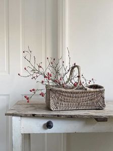 Elegante estante de exhibición de macetas de ratán y hierro para uso doméstico en interiores y exteriores, soporte de planta para plantar - Product Image 3