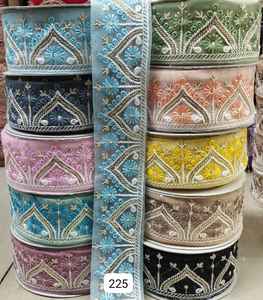 ผ้าลูกไม้ปักลายดอกไม้สำหรับเสื้อผ้าและเดรส - Product Image 5