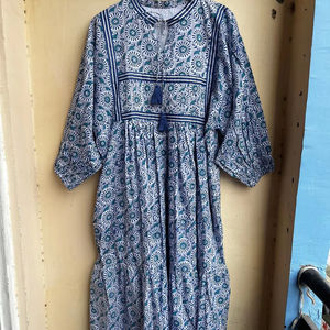 <b>Plus</b> <b>Size</b> Bohemian Maxi <b>Dress</b> for Women 100% Cotton Casual Style with Embroidered Tassels Summer <b>Boho</b> <b>Dress</b> - Product Image 1