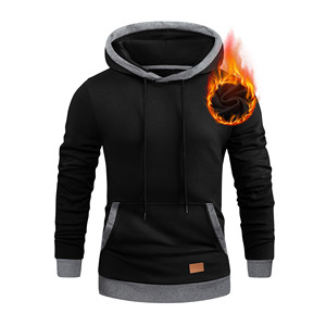 Pull à capuche unisexe 100% coton polaire Basics coton mélangé imprimé sweats à capuche Design tissu brodé motif solide pour hommes - Product Image 2