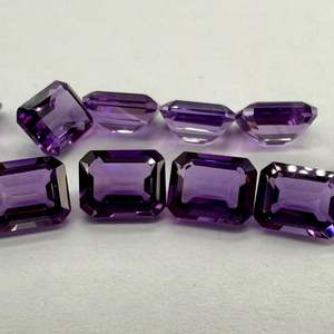 Ametyste naturelle 9x7mm taille octogonale, pierre précieuse de haute qualité en vrac pour la fabrication de bijoux, vente en gros, MOQ 30 carats - Product Image 1