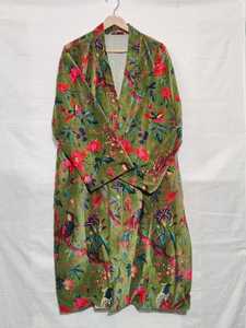 Robe kimono en velours à imprimé animal de la jungle pour femmes, longueur totale, col en V, hiver, lavable en machine, luxe, décontractée, tendance - Product Image 3