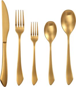 Vaisselle de luxe Vaisselle de mariage de haute qualité Set de couverts en métal Finition classique Or mat Nouveau design Poignée Couverts de Offre Spéciale - Product Image 6