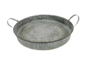 Fournitures de vaisselle Plateau de nourriture en métal Plateau de service galvanisé avec poignée Ustensiles de cuisine Hôtels et Restaurants Plateau de service - Product Image 1